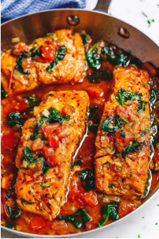 Weight Loss Cleveland TN Tuscan Garlic Salmon In Pan