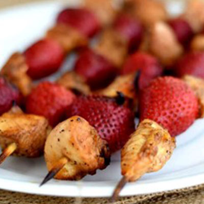 Balsamic Chicken And Strawberry Skewers