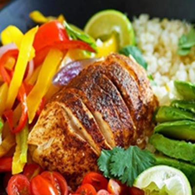 Chicken Fajita Bowl With Cauliflower Rice Recipe