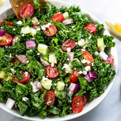 Greek Kale Salad with Lemon Olive Oil Dressing Recipe