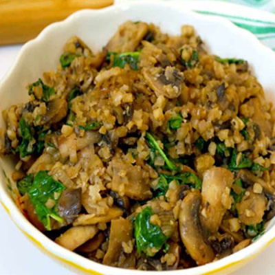 Mushroom and Spinach with Cauli Rice Recipe