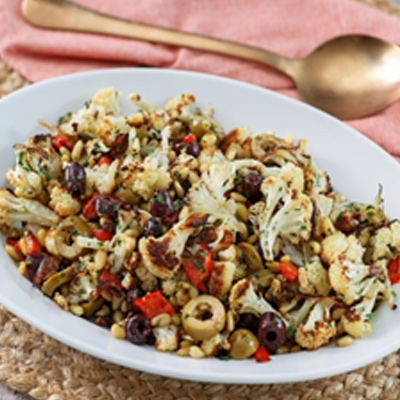 Roasted Cauliflower with Red Bell Peppers Recipe