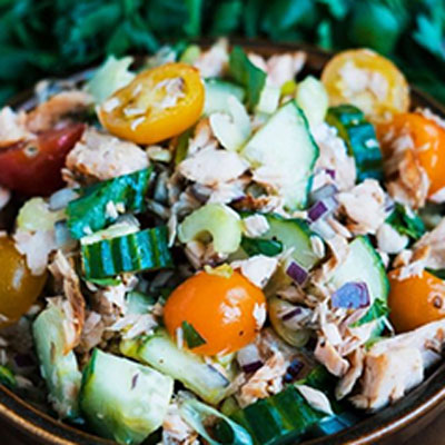 Salmon Chopped Vegetable Salad